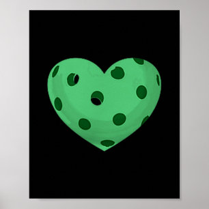 Pickleball heart - fun, funny pickle ball fan poster