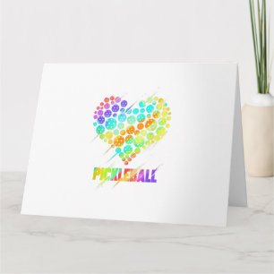 Pickleball Heart - Funny Colourful Paddle Sports P Card
