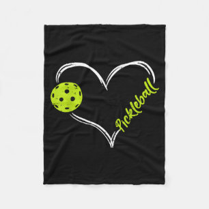 Pickleball heart love pickle ball player sport fleece blanket