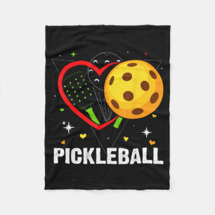 Pickleball heart love pickle ball player sport fleece blanket