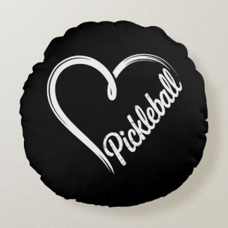Pickleball Heart – Minimalist Sports Lover Round Cushion