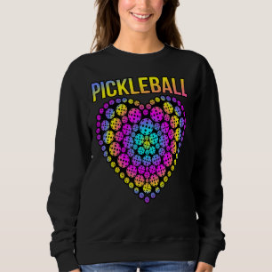 Pickleball Heart Paddle Sports Player Coach Graph Sweatshirt