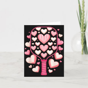 Pickleball heart valentine design for women player card