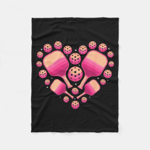 Pickleball heart valentine funny pickleball lover fleece blanket