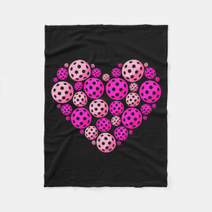 Pickleball heart valentine funny pickleball lover fleece blanket