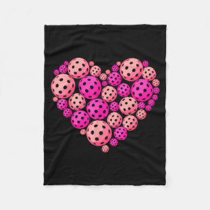 Pickleball heart valentine funny pickleball lover fleece blanket