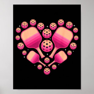 Pickleball heart valentine funny pickleball lover poster