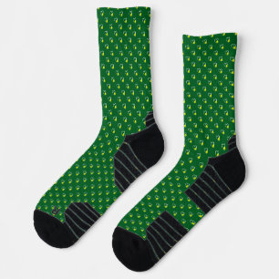 Pickleball Heart Valentine Love Yellow and Green Socks