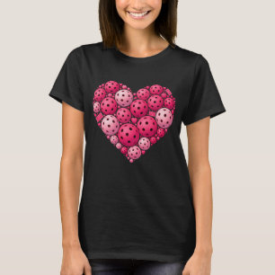 Pickleball Heart Valentine's Day Lover Women Girls T-Shirt