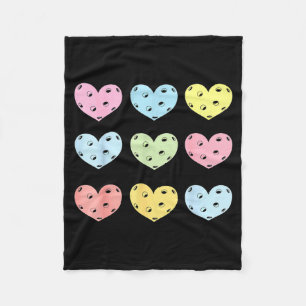 Pickleball heart valentine's day pickleball lover fleece blanket