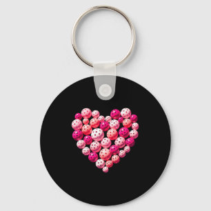 Pickleball heart valentine's day pickleball lover key ring