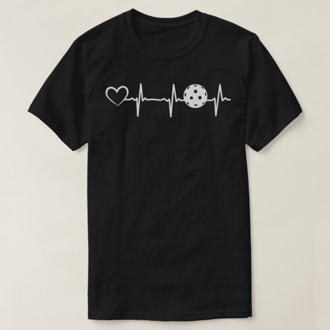 Pickleball heartbeat heart pickleball player T-Shirt (Design Front)