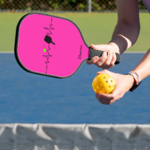 Pickleball Heartbeat Hot Pink Green - Custom Name