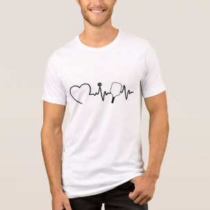 Pickleball Heartbeat - Pickleball Player Gift Tri-Blend Shirt