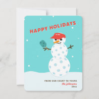 Pickleball Holiday Christmas Humourous Snowman Car