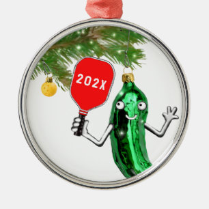Pickleball Holiday Gift Metal Ornament
