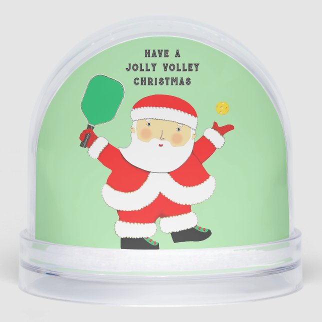 Pickleball Holiday Gift Snow Globe (Front)