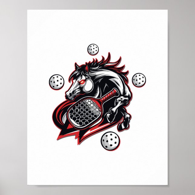 Pickleball Horse Lover Poster (Front)
