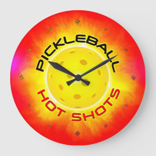 Pickleball Hot Shots 1 Wall Clocks Options
