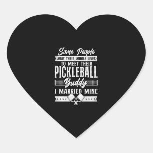 Pickleball Husband Wife Marriage           Heart Sticker
