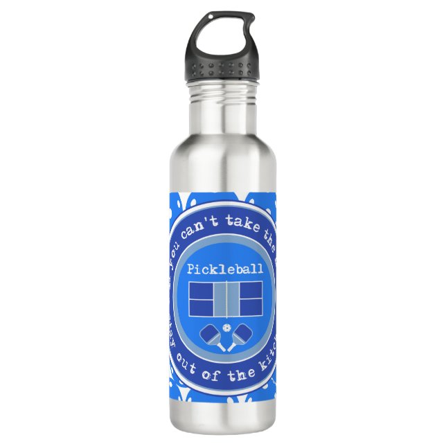 Pickleball: If you can't take the heat /pale blue  710 Ml Water Bottle (Front)