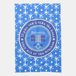 Pickleball: If you can't take the heat /pale blue  Tea Towel