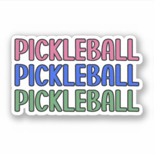 Pickleball in Pink Blue Green Typography