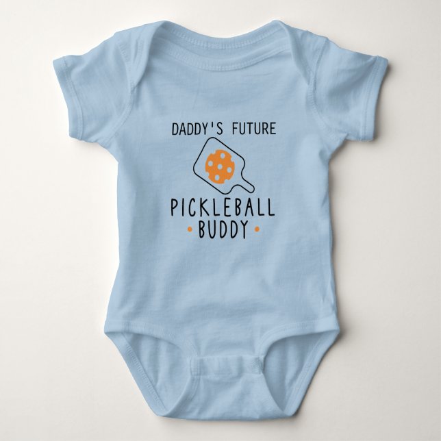 Pickleball Infant Daddy's Future Pickleball Buddy  Baby Bodysuit (Front)