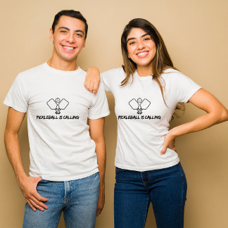 Pickleball Is Calling Couple T-shirt
