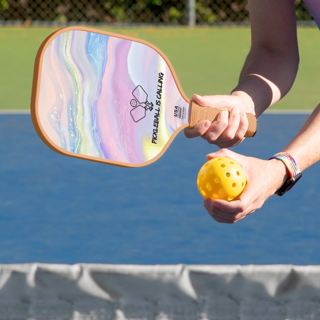 Pickleball is Calling Pastel Rainbow  Paddle (Creator Uploaded)