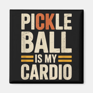 Pickleball Is Cardio Funny Player Humour Sarcastic Magnet