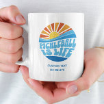 Pickleball is Life, Funny Custom Pickleball Gift Coffee Mug<br><div class="desc">A super fun pickleball mug featuring a pickleball "sun" and retro text that reads Pickleball is Life.  Add your custom text - name,  club name,  funny pickleball saying,  etc. Makes a great gift for your pickleball bestie,  teammate,  coach or anyone who loves this awesome sport.</div>
