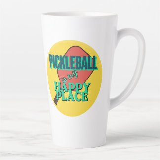 Pickleball is my happy place humour  latte mug