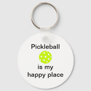 Pickleball Is My Happy Place Key Ring