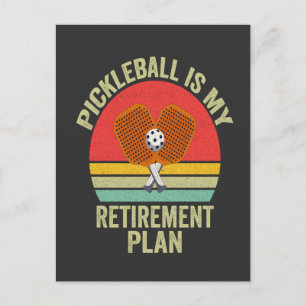 Pickleball Is my Retirement Plan Funny Vintage Dad Postcard