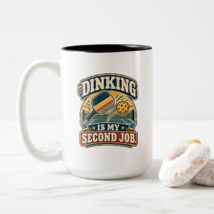 Pickleball Is My Second Job Two-Tone Coffee Mug