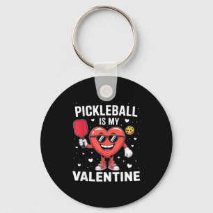 Pickleball is valentine heart funny valentines day key ring