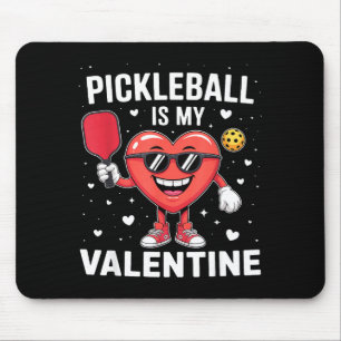 Pickleball is valentine heart funny valentines day mouse pad