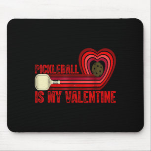 Pickleball is valentine retro heart funny cute lov mouse pad