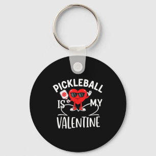 Pickleball is valentines day pickleball heart wome key ring
