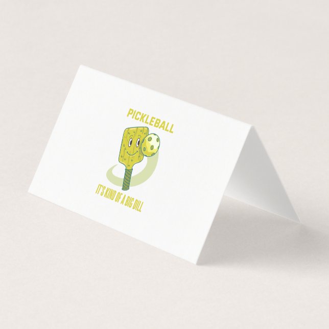 Pickleball It's Kind Of A Big Dill Fun Pun Gift Business Card (Front)