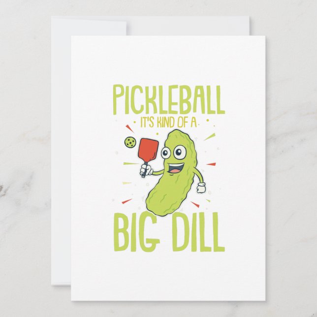 Pickleball It's Kind Of A Big Dill Fun Pun Gift Holiday Card (Front)