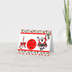 Pickleball Joy Christmas Party Santa Paddles Holiday Card