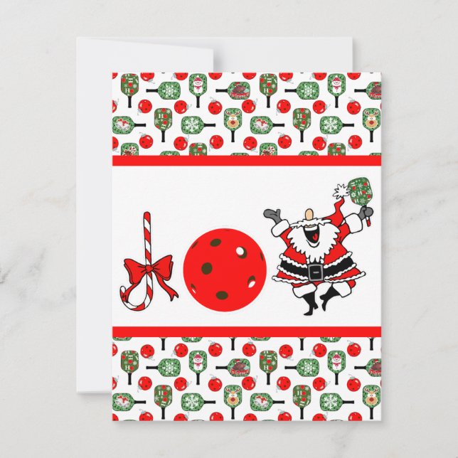 Pickleball Joy Christmas Party Santa Paddles Invitation (Front)