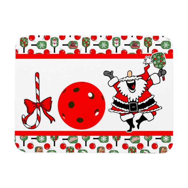 Pickleball Joy Christmas Party Santa Paddles Magnet (Horizontal)