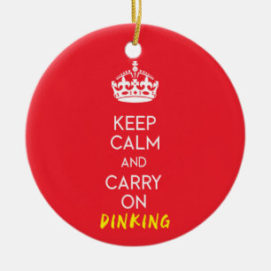 Pickleball Keep calm and carry on with custom text Ceramic Ornament