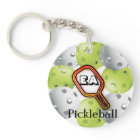 Pickleball Keychain/front/back - with name