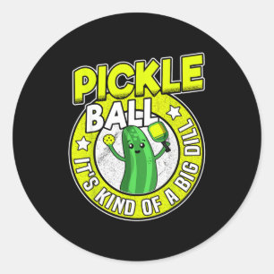 Pickleball kind of a big dill retro funny pickle classic round sticker