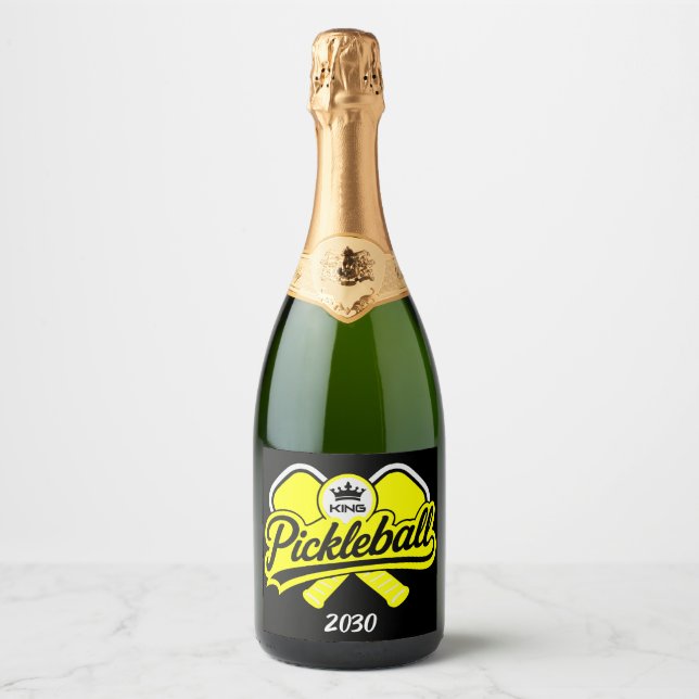 Pickleball King Champion Sparkling Wine Label (Front)