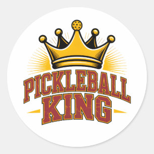 Pickleball King Classic Round Sticker